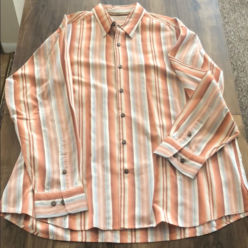 Tommy Bahama XL SILK DRESS SHIRT LONG SLEEVE